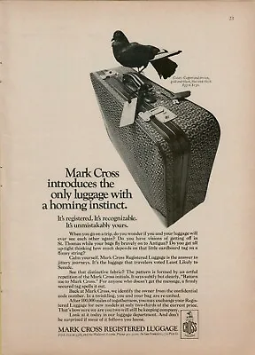 1968 Mark Cross Registered Luggage Suitcase Return Lost Bags Vintage Print Ad • $10.99