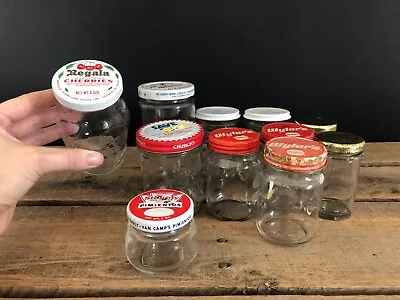 Lot Of 11 Vintage Glass Food Jars/Wyler's Jar/Stokely Van Camp's Pimiento/Cherry • $25