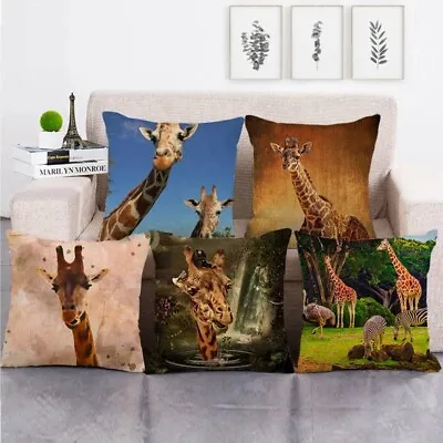 £4.79 • Buy African Safari Animal Giraffe Cushion Cover Wildlife Forest Bed Sofa Pillow Case