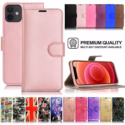Magnetic Leather Phone Case For IPhone 15 14 13 11 XR 12 7 8 6 Wallet Flip Cover • £2.99