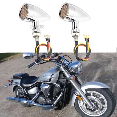 $20.64 • Buy Motorcycle Bullet LED Turn Signal Lights For Yamaha V Star 250 650 950 1100 1300