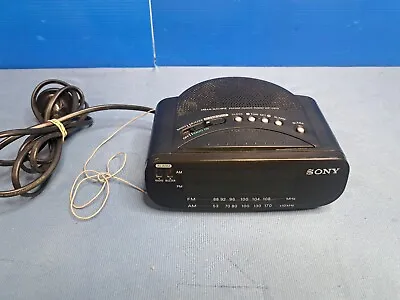 Sony Black Dream Machine Digital AM FM Alarm Clock Radio Auto - Model ICF-C212 • $14.95