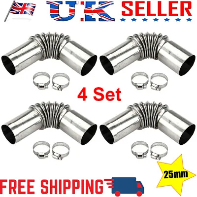 4x 25mm Exhaust Pipe Tube Elbow Connector For Webasto Eberspacher Diesel Heater • £10.58