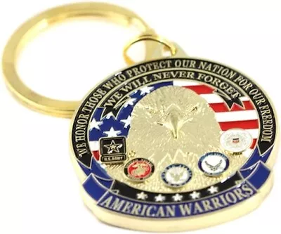 American Warriors Key Ring Military Keychain Patriotic • $13.99