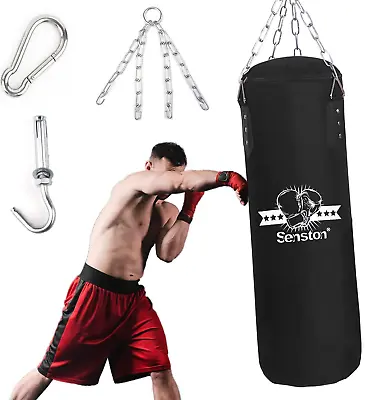 Heavy Unbreakable Punching Bag Unfilled Empty Boxing Bag With Sturdy Metal Set I • $47.99