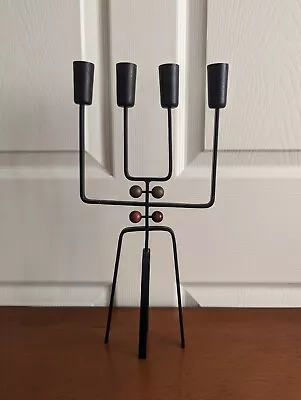 Vintage Mid Century Laurids Lonborg Black Iron Candelabra Candle Holder • $99.99