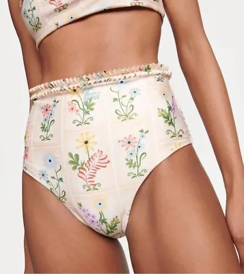 NWT $140 Agua By Agua Bendita Nopal Pradera Floral Print Bikini Bottom XS • $60