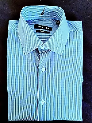 NAUTICA Men's Slim Fit Dress Shirt (Size S) 14-14.5 32/33 • $10