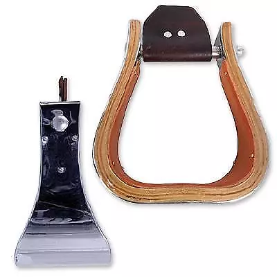 Martin Saddlery Martin Monel Metal Bound Wood Stirrups 4 Stainless Natural • $261.99