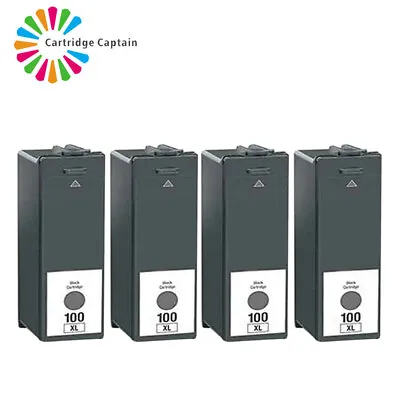 4BK Ink Cartridges For Lexmark 100XL S300 S815 S305 S602 S605 S402 S405 S505 • £6.75