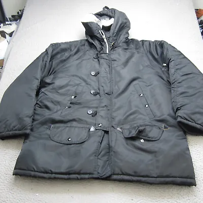 Military Jacket Mens XL Black Extreme Cold Weather Parka Type N-3B Hooded Fur • $129.99