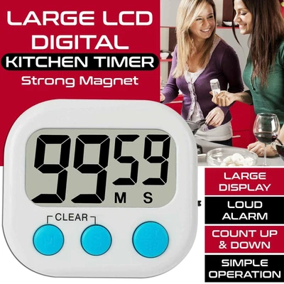 £4.49 • Buy Digital Large Clock  Kitchen Cooking Timer Count-Down Up Loud LCD Alarm Magnetic