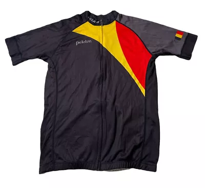 $26.24 • Buy Voler Peloton Beligian Flag Black Red Yellow Cycling Racing Raglan Jersey Sz XL