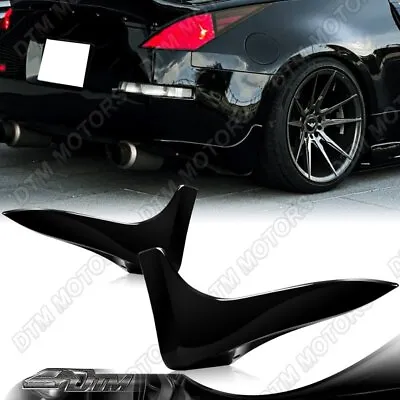 For 03-09 Nissan 350Z Z33 Painted Black Rear Bumper Lip Mud Guards Spats Aprons • $134.55