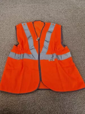British Railway Trains Tubes Orange Hi-vis High Waistcoat Vest Mens L Gort 3279 • £14.99