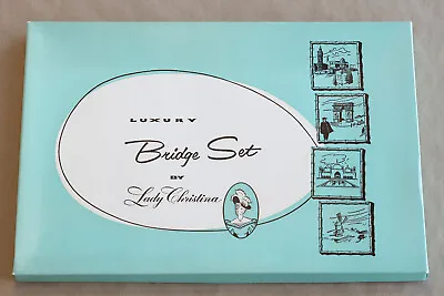 Vintage Table Cloth Linen Luxury Bridge Set By Lady Christina New Sealed • $20