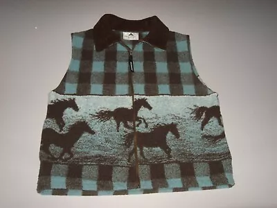 Black Mountain Women's Fleece Horse Plaid Vest Medium • $29.95