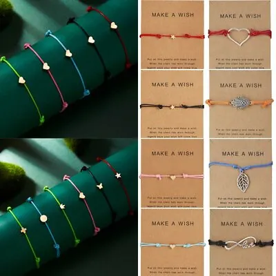 Lucky Handmade Women Bracelet Rope String Bracelet Party Make A Wish Gift • £2.05