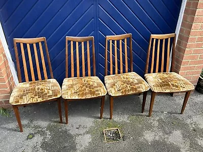 G Plan Set Of 4 Fresco Chairs Retro Mid-Century Modern Original Covers VVGC • £110