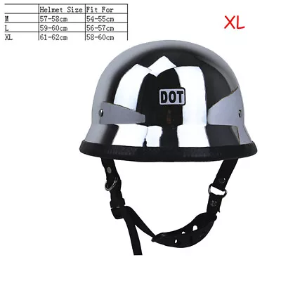 M/L/XL Motorcycle DOT Helmet German Chrome Half Helmet Dirt Bike Helmet • $39.99