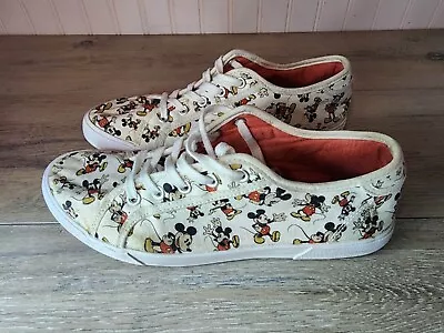 Disney Parks Classic Mickey Mouse Print Women's Sze 9 Canvas Shoes Sneakers • $8.13