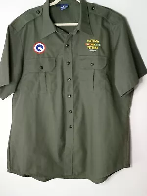 Propper Tactical **XL Army Green Long Sleeve Shirt Vietnam Veteran 68-69 Patch + • $12