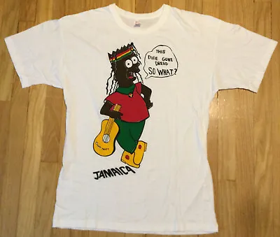 Vintage 90s Bart Marley T Shirt XL Simpsons Jamaica Single Stitch Cartoon • $99.99