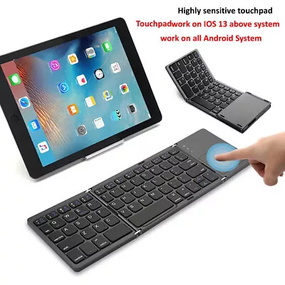 Wireless Folding Keyboard With Touchpad Portable Mini Three Bluetooth Foldable • $36.99