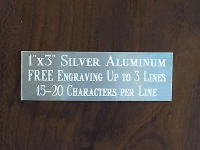 1 X3  SILVER NAME PLATE ART-TROPHIES-GIFT-TAXIDERMY-FLAG CASE FREE ENGRAVED • $3