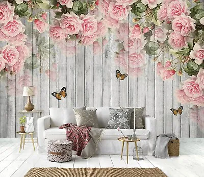 3D Pink Peony Flowers I7242 Wallpaper Mural Self-adhesive Removable Sticker Erin • £17.99
