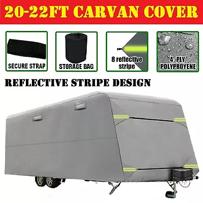 New 20-22Ft Waterproof Caravan Cover Campervan Heavy Duty Outdoor UV Carry Bag • $209.99
