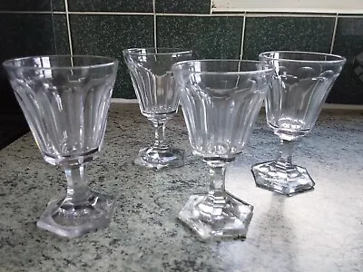 4 Vintage Val St Lambert Crystal Walewska White Wine Glasses 4.75 Inch (Seconds) • £39.99