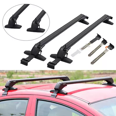 Pair Car Roof Rail Luggage Rack Baggage Carrier Aluminum Alloy W/ Antitheft Lock • $46.99