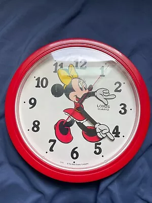 Vintage Walt Disney Minnie Mouse Lorus Quartz 10   Wall Clock  Tested • £24.33