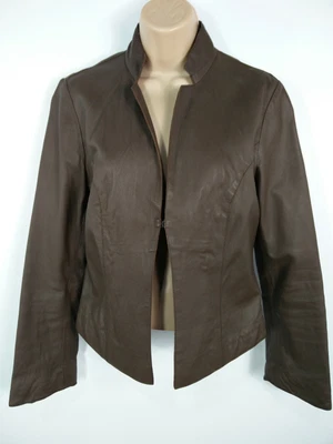 £15 • Buy Womens M&s Limited Collection Brown 100% Real Leather Smart Jacket Coat Size S