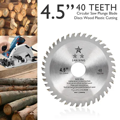 £9.99 • Buy 115mm 40T Circular Wood Saw Blade Discs Cutting Plastic Angle Grinder Universal!