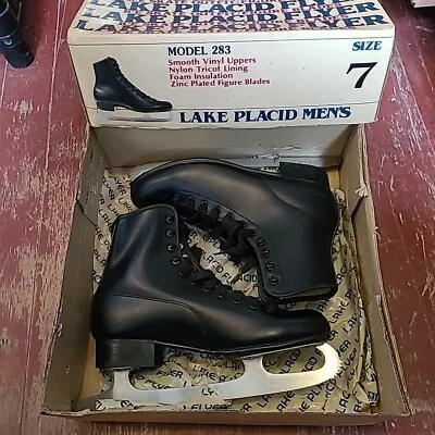 Lake Placid Flyer Ice Figure Skates Mens Sz 7 Black Model 283 • $30