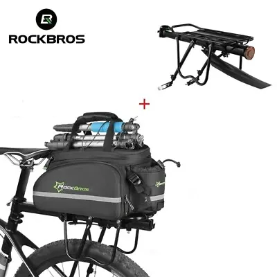 ROCKBROS Bike Trunk Bag&Rear Rack With Fender Quick Release MTB Rear Bag Rack • $99.88