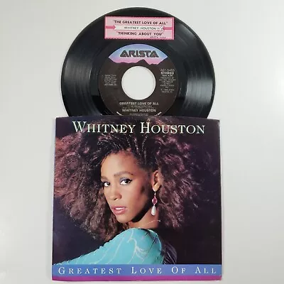 Whitney Houston  Greatest Love Of All  45 Vg+ Tested Picture Jukebox Title Strip • $11.81