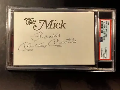 MICKEY MANTLE Large Cut Beautiful Signature Inscribed. Psa Authentic 85160272 • $461.70