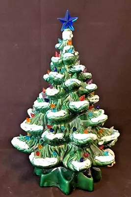 NEW Flocked Ceramic Christmas Tree - Vintage ATLANTIC MOLD - USA 12  Tree [C2-1] • $65