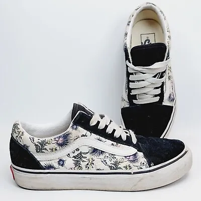 Vans Off The Wall Old Skool Mens US5 Womens US6.5 Sneaker Black Floral 507698 • $39.99