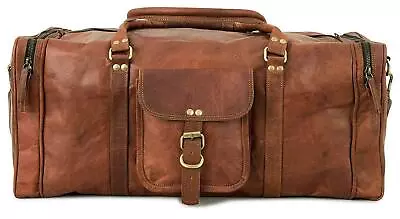 Bag US Leather Goat Travel Duffle Gym Holdall Mens Overnight Weekend Duffel • $120.93