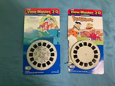 Two TYCO  3-D View Master 1990’s Little Mermaid & Flintstone Nip Reels • $14.99