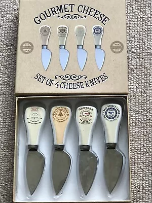 Creative Tops Set Of 4 Cheese Knives Porcelain Handles French Vintage Look Boxed • £6