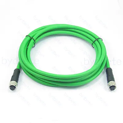 M12 Female 4-pin D-coded Cable Profinet Shielded 22AWG Wire 30V 4A Fluke Tested • $46.66