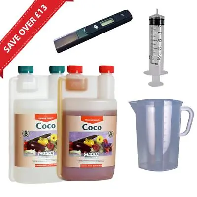 Canna Coco A&B 1Ltr Nutrient Kit With PH Pen 50 Ml Syringe Jug • £36.75
