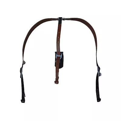 WW2 German Cavalry Y Straps Black Leather - Reproduction H055 • $67.29