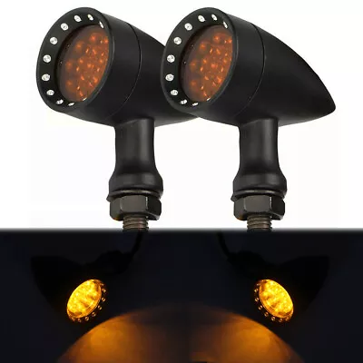 $21.95 • Buy For- Yamaha V Star 650 XVS650A Classic Motorcycle LED Turn Signals Lights Black