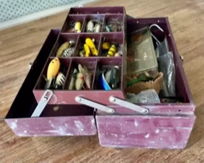 Vintage Kennedy Fishing Tackle Box Filled W/ Fish Lures And Much More Old Stuff • $12.50